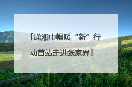 潇湘巾帼暖“新”行动首站走进张家界