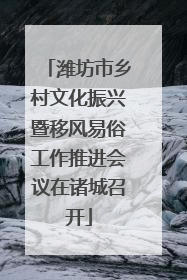 潍坊市乡村文化振兴暨移风易俗工作推进会议在诸城召开