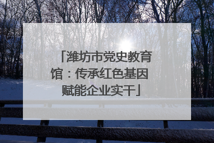 潍坊市党史教育馆：传承红色基因 赋能企业实干