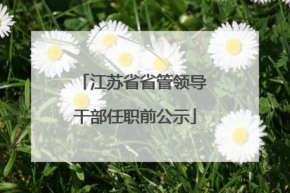 江苏省省管领导干部任职前公示