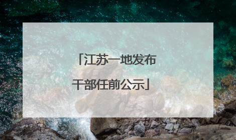江苏一地发布干部任前公示
