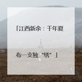 江西新余：千年夏布一支独“绣”