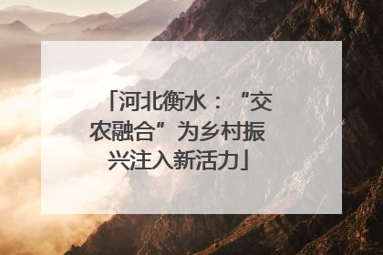 河北衡水：“交农融合”为乡村振兴注入新活力
