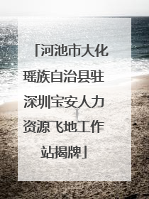 河池市大化瑶族自治县驻深圳宝安人力资源飞地工作站揭牌