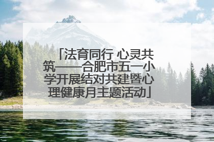 法育同行 心灵共筑——合肥市五一小学开展结对共建暨心理健康月主题活动