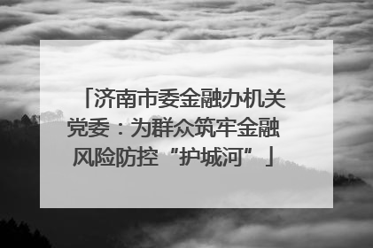 济南市委金融办机关党委：为群众筑牢金融风险防控“护城河”
