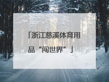 浙江慈溪体育用品“闯世界”