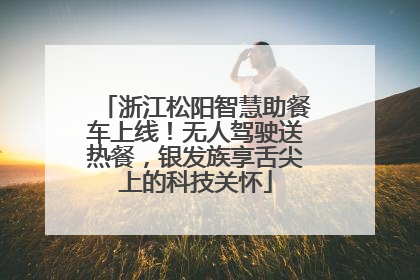 浙江松阳智慧助餐车上线！无人驾驶送热餐，银发族享舌尖上的科技关怀