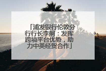 浦发银行伦敦分行行长李舸：发挥跨境平台优势，助力中英经贸合作
