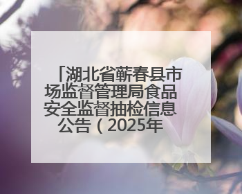 湖北省蕲春县市场监督管理局食品安全监督抽检信息公告（2025年第2期）