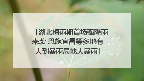 湖北梅雨期首场强降雨来袭 恩施宜昌等多地有大到暴雨局地大暴雨