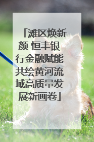 滩区焕新颜 恒丰银行金融赋能共绘黄河流域高质量发展新画卷