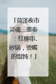 菏泽夜市灵魂三重奏：红柳串、砂锅，烫嘴的馄饨！