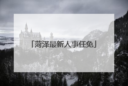 菏泽最新人事任免