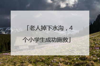 老人掉下水沟，4个小学生成功施救