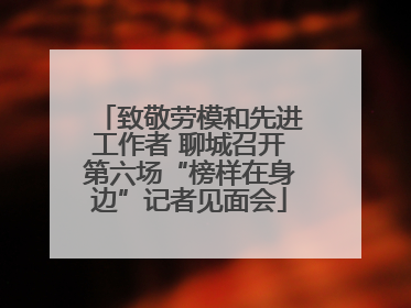 致敬劳模和先进工作者 聊城召开第六场“榜样在身边”记者见面会
