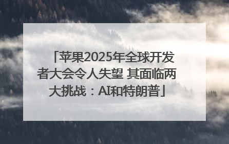 苹果2025年全球开发者大会令人失望 其面临两大挑战：AI和特朗普