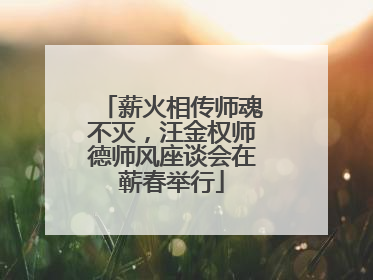 薪火相传师魂不灭，汪金权师德师风座谈会在蕲春举行
