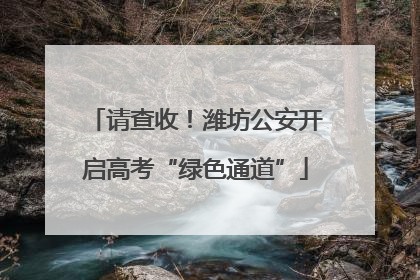 请查收！潍坊公安开启高考“绿色通道”