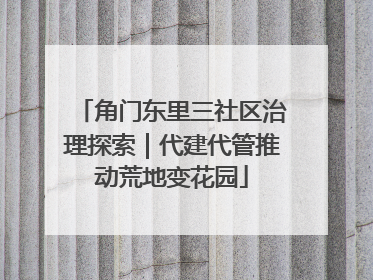 角门东里三社区治理探索｜代建代管推动荒地变花园