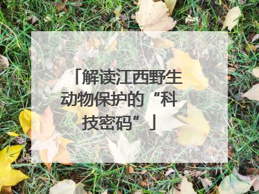 解读江西野生动物保护的“科技密码”