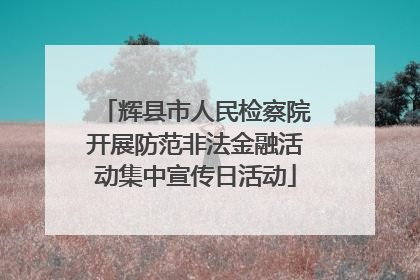 辉县市人民检察院开展防范非法金融活动集中宣传日活动