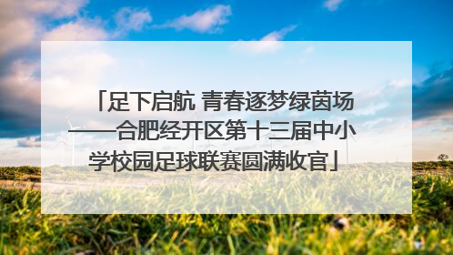 足下启航 青春逐梦绿茵场——合肥经开区第十三届中小学校园足球联赛圆满收官