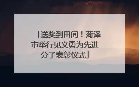 送奖到田间！菏泽市举行见义勇为先进分子表彰仪式