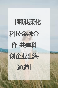 鄂港深化科技金融合作 共建科创企业出海通道