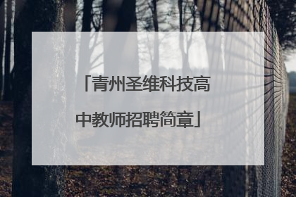 青州圣维科技高中教师招聘简章