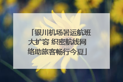银川机场暑运航班大扩容 织密航线网络助旅客畅行今夏