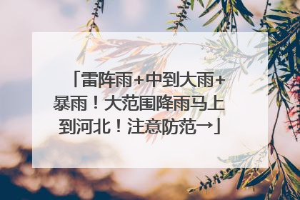 雷阵雨+中到大雨+暴雨！大范围降雨马上到河北！注意防范→