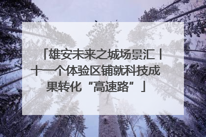 雄安未来之城场景汇丨十一个体验区铺就科技成果转化“高速路”