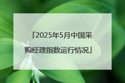2025年5月中国采购经理指数运行情况