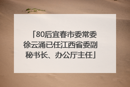 80后宜春市委常委徐云涌已任江西省委副秘书长、办公厅主任