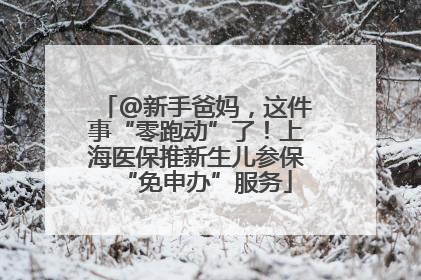 @新手爸妈，这件事“零跑动”了！上海医保推新生儿参保“免申办”服务