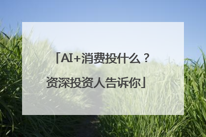 AI+消费投什么？资深投资人告诉你